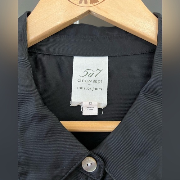 Cinq Sept Joyce Cupro Satin-Twill Midi Shirt Dress - Size 12 - Picture 5 of 7